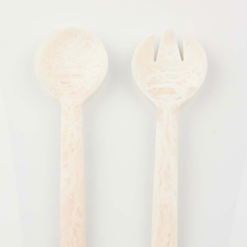 Resin Salad Set - White Marble