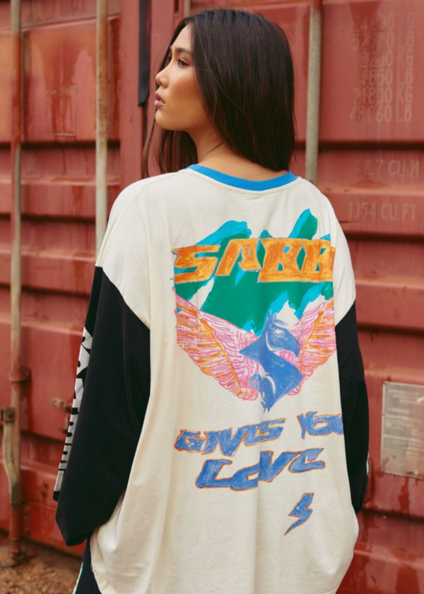 The Don't Quit Your Daydream Long Sleeve - Cream & Black