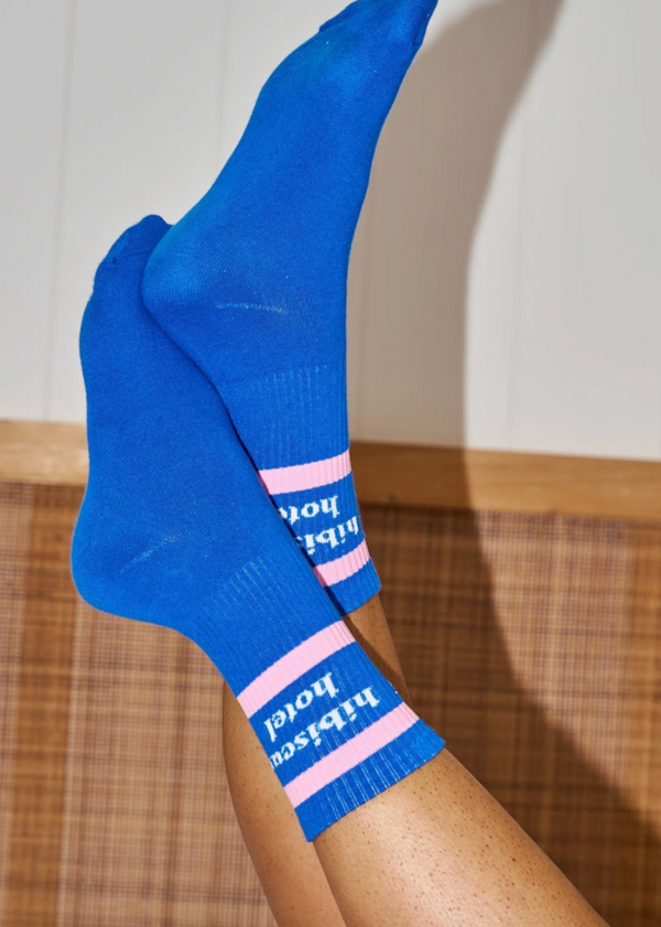 The Layover Sock - Blue + Pink
