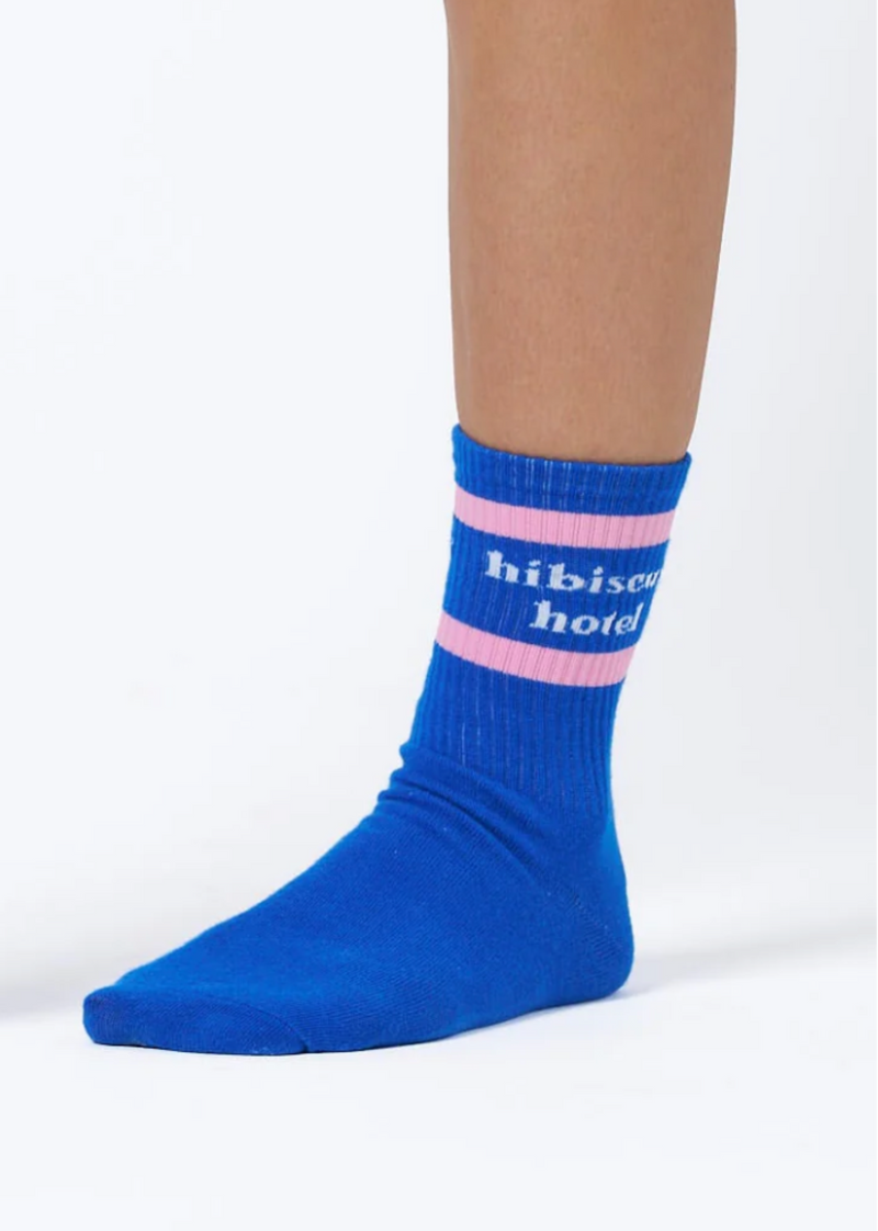 The Layover Sock - Blue + Pink