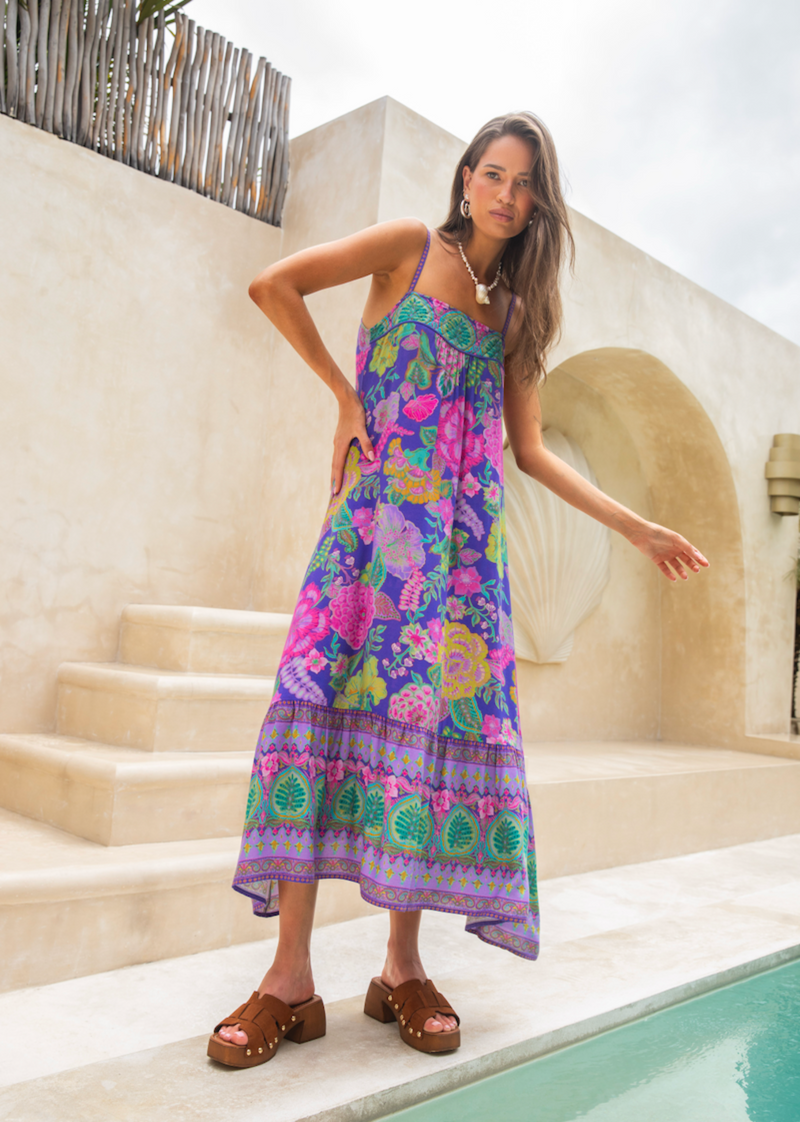 Honey Strappy Dress - Hibiscus