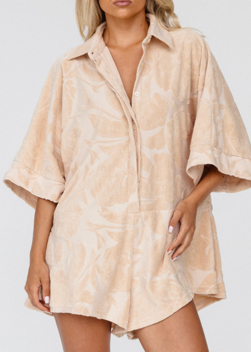Rae Playsuit - Champagne Terry