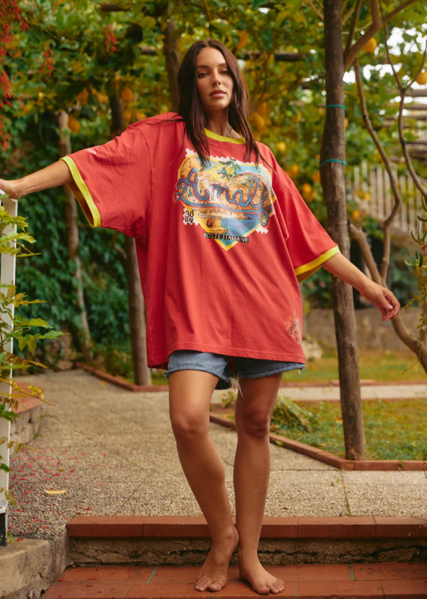 The Very Oversized Love Notes Tee - Amalfi Red