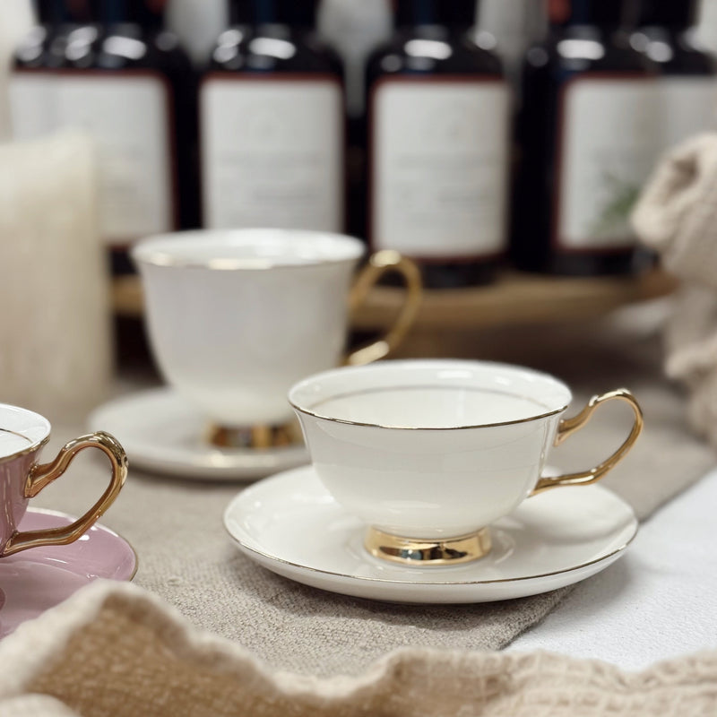 White Teacup and Saucer