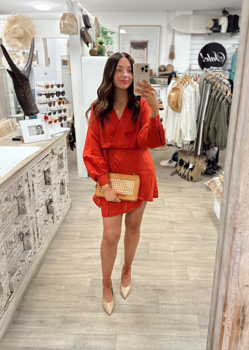 Porto Wrap Dress - Chilli