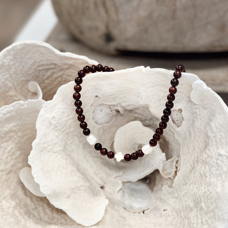 Rosewood + Sea Pearl Necklace