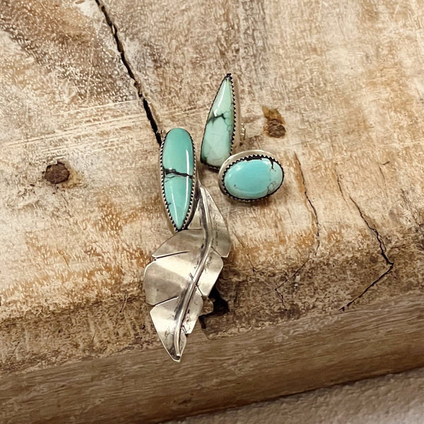 Hubei Turquoise Leaf Earrings