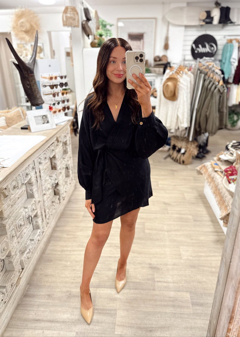 Porto Wrap Dress - Black