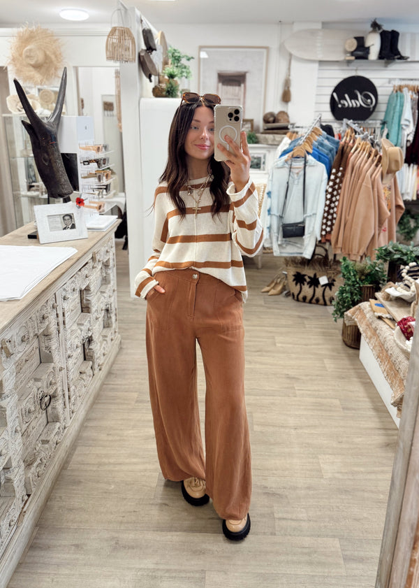 Ivy Knit Jumper - Terracotta Stripe