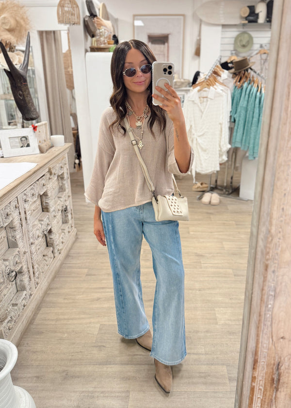 Estelle Woven Top - Latte