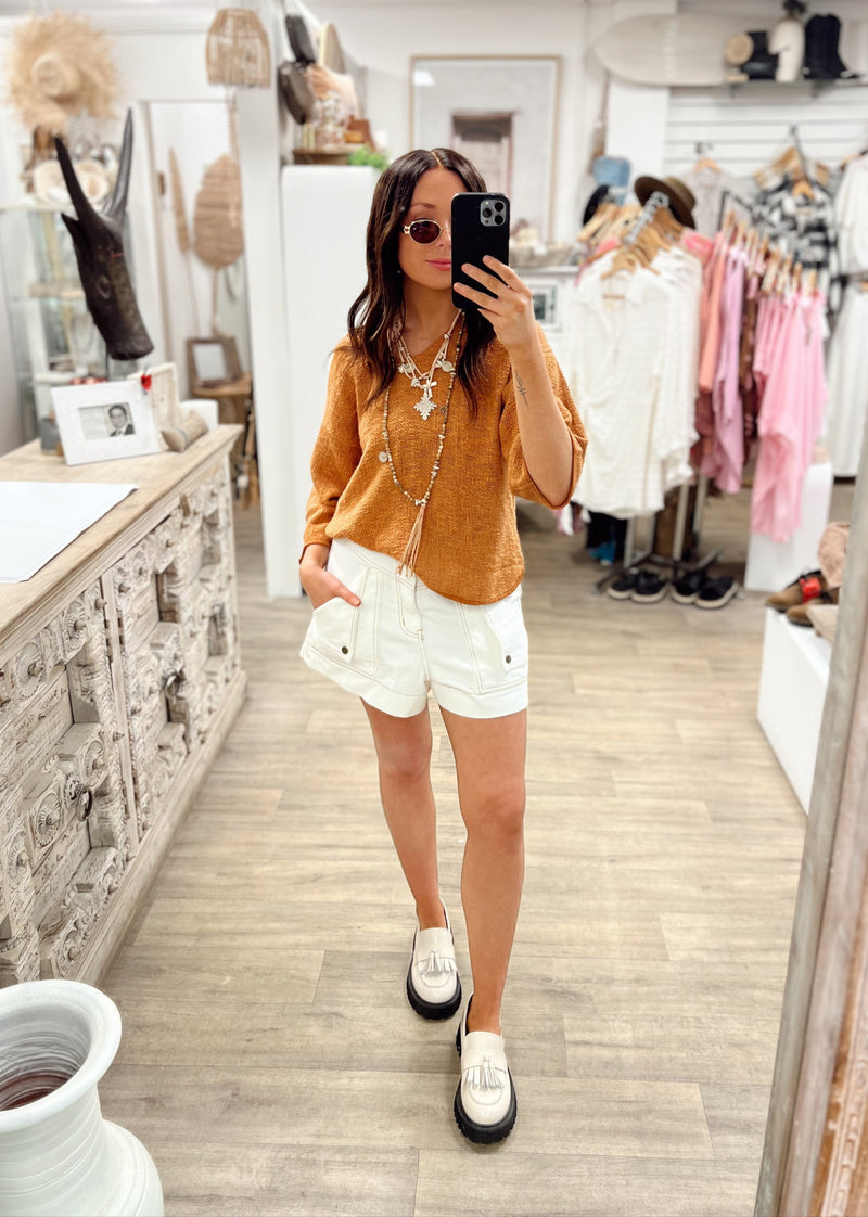 Estelle Woven Top - Cinnamon