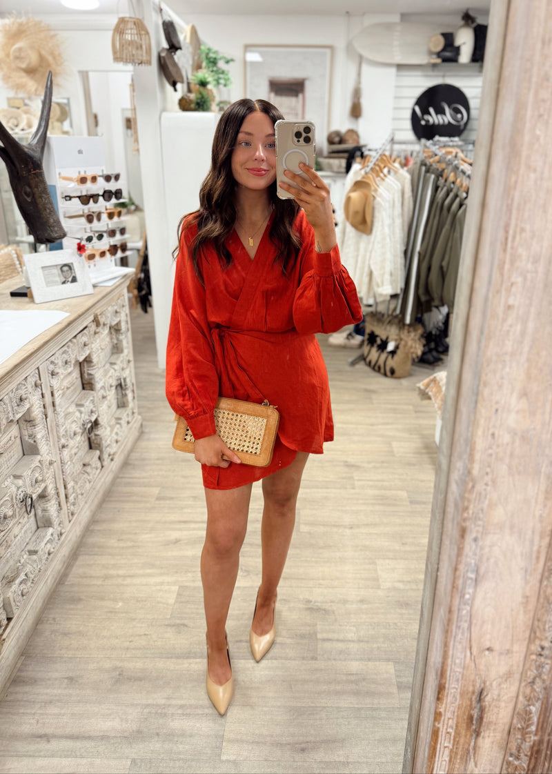Porto Wrap Dress - Chilli