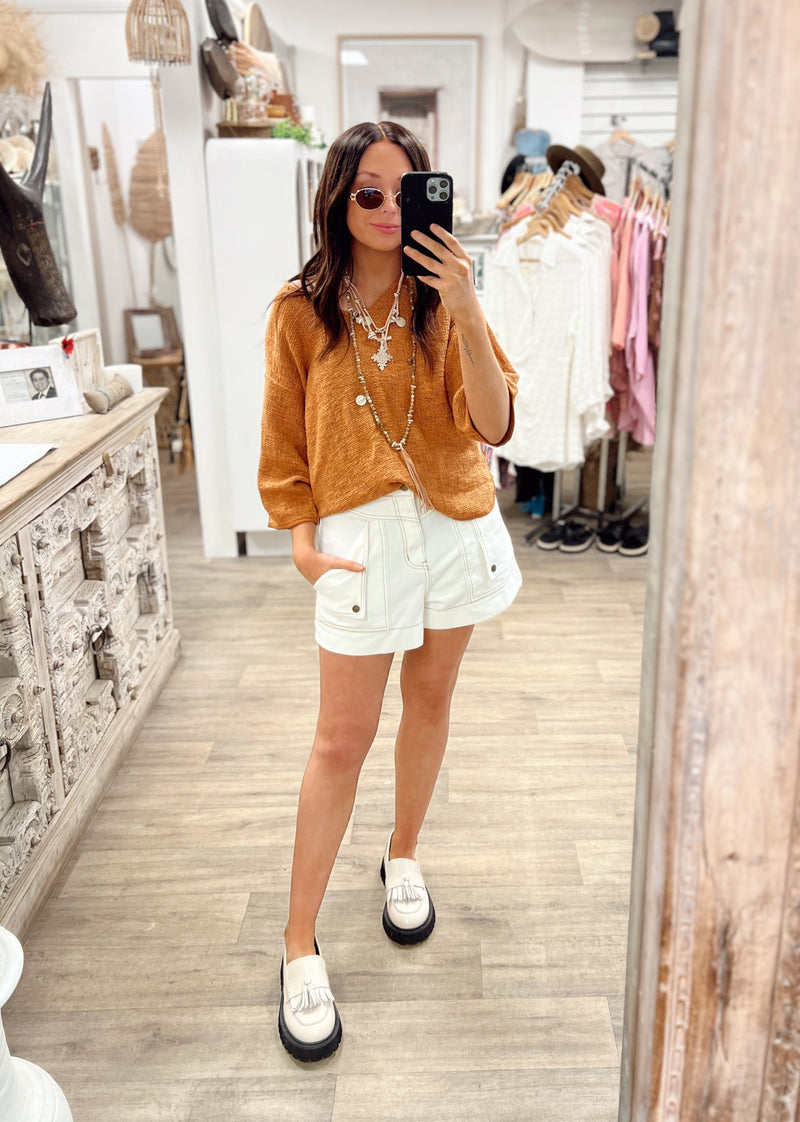 Estelle Woven Top - Cinnamon
