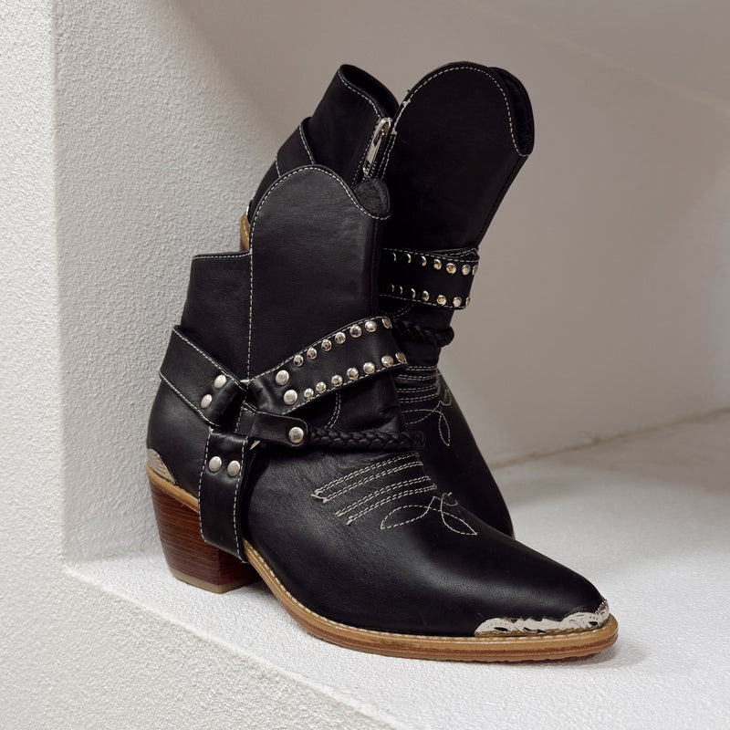 Mustang Leather Boot - Black