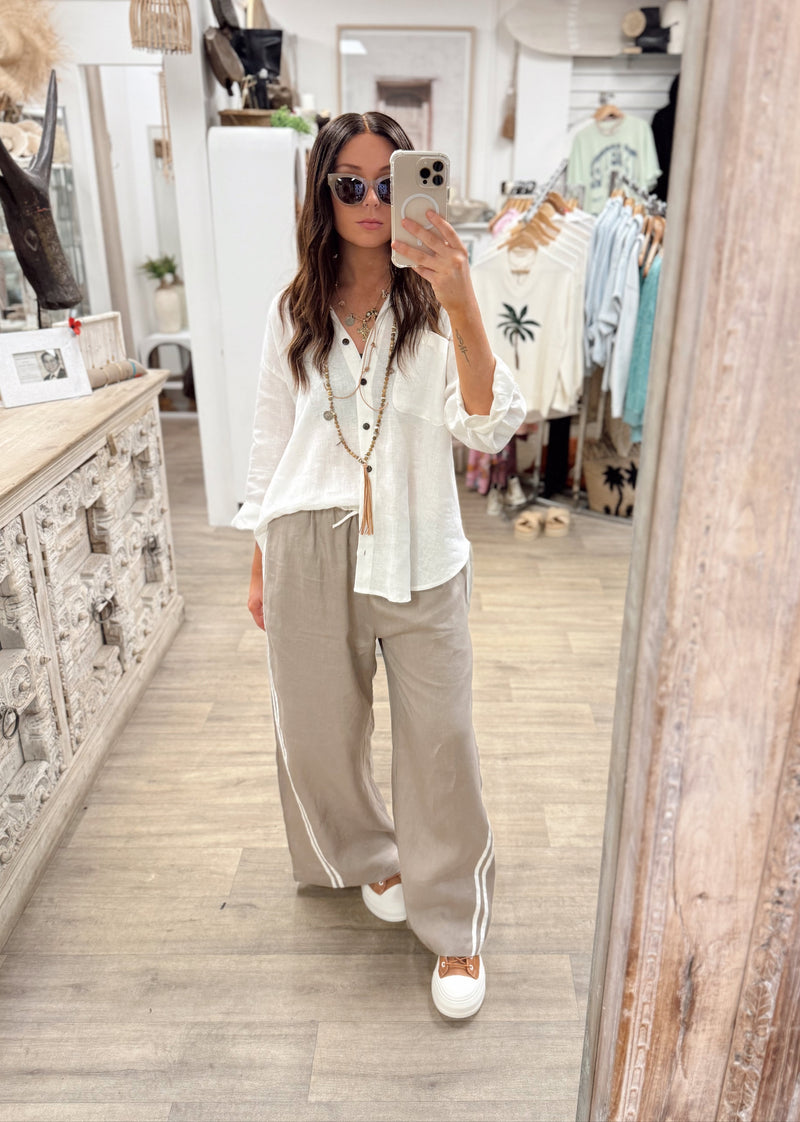 Leilani Linen Shirt - White