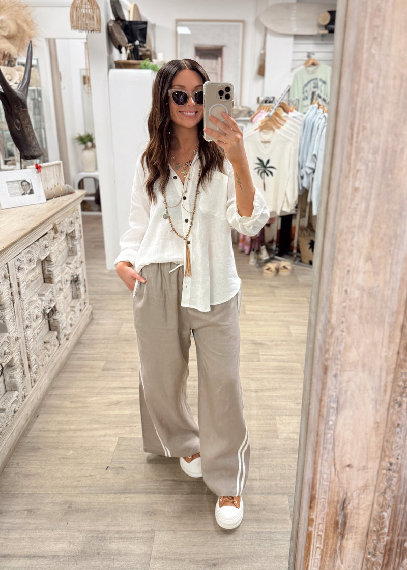 Leilani Linen Shirt - White