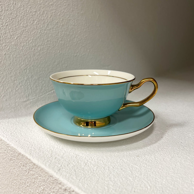 Pale Blue Teacup and Saucer