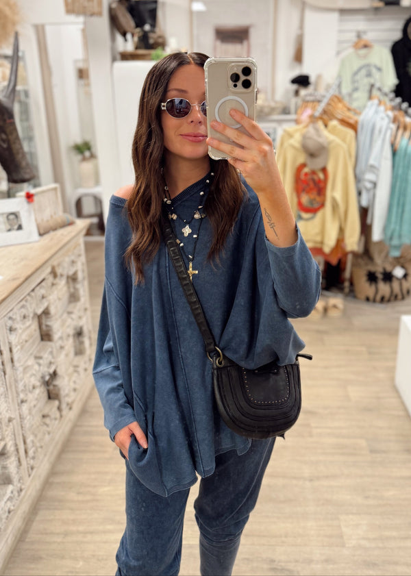 Chill Top - Navy Wash