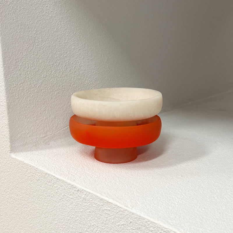 Pedestal Bowl Small - White Marble