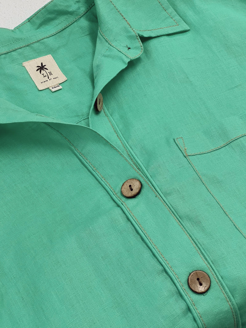 Juju Linen Playsuit - Mint