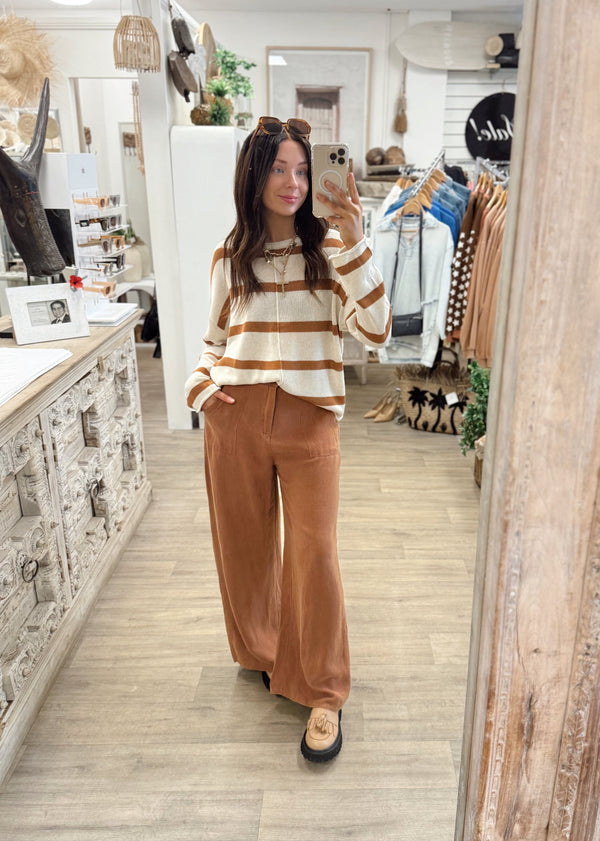 Ivy Knit Jumper - Terracotta Stripe