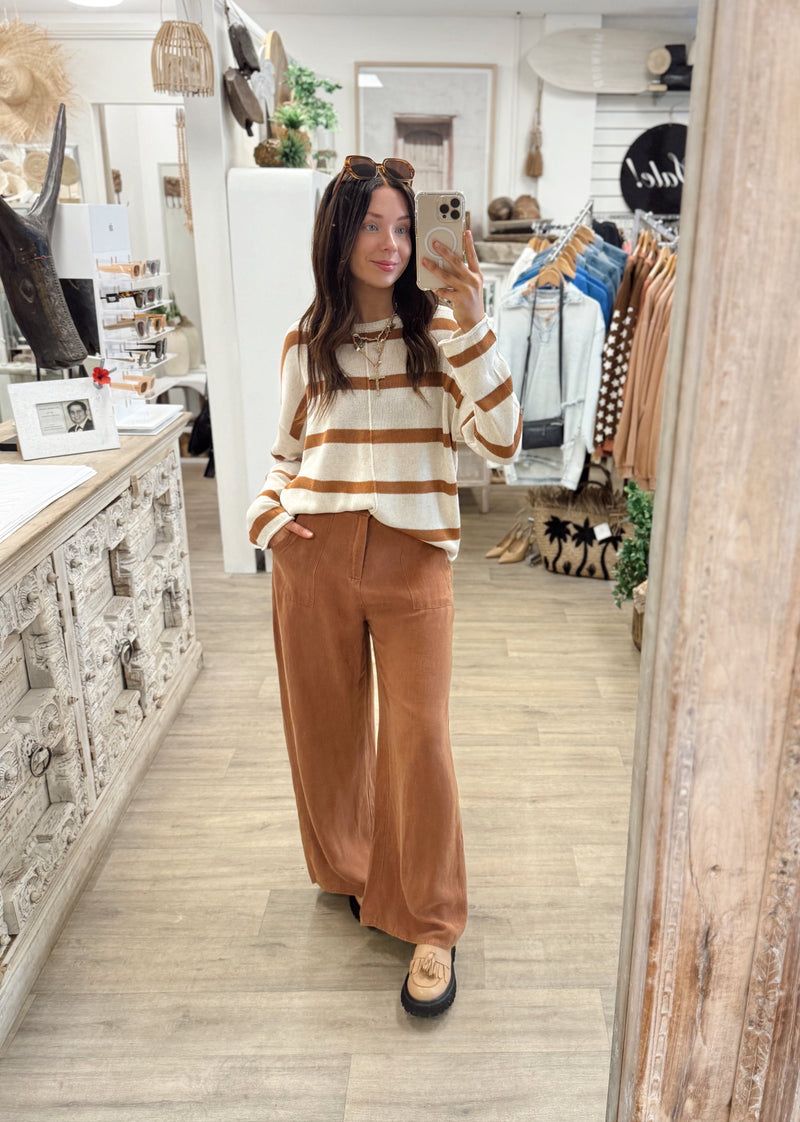 Ivy Knit Jumper - Terracotta Stripe