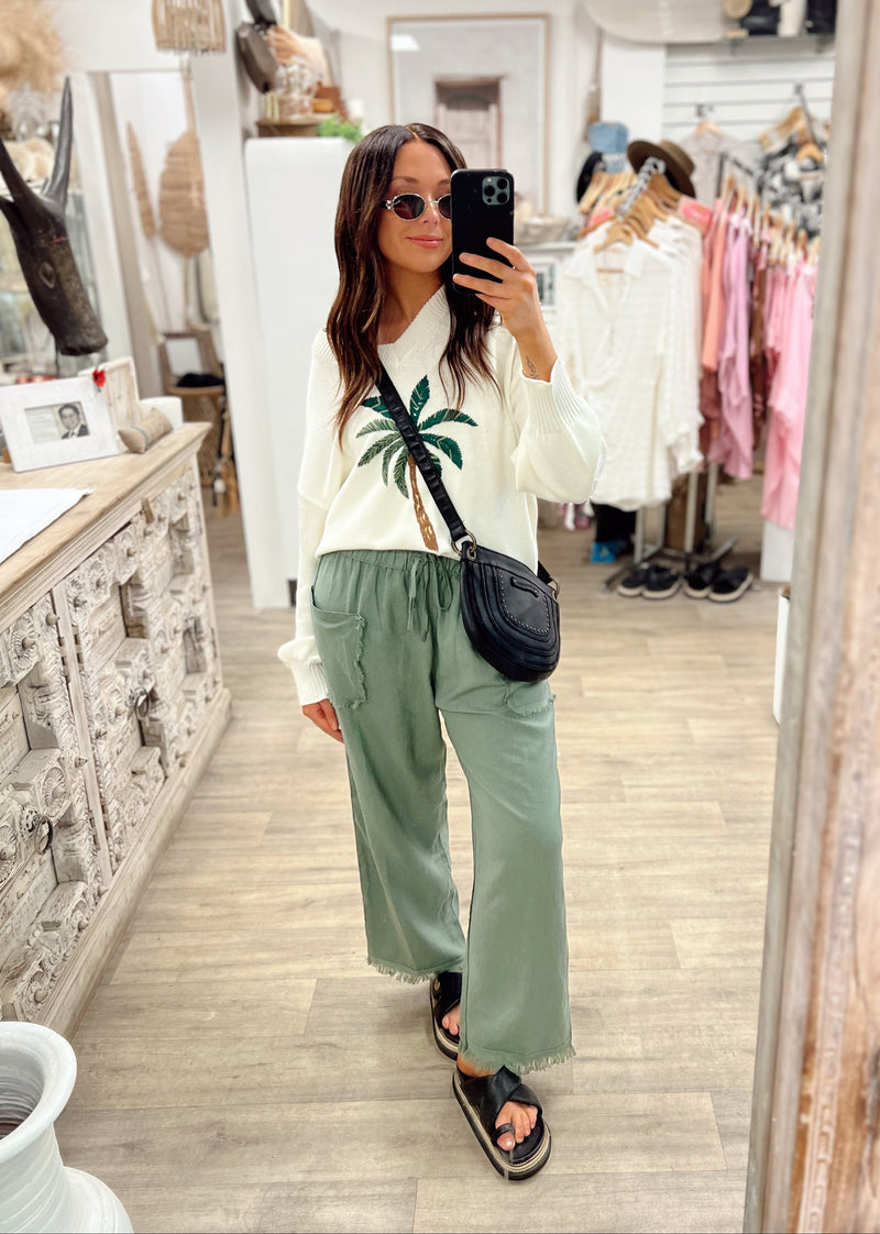 Joshua Frayed Linen Pant - Sealeaf