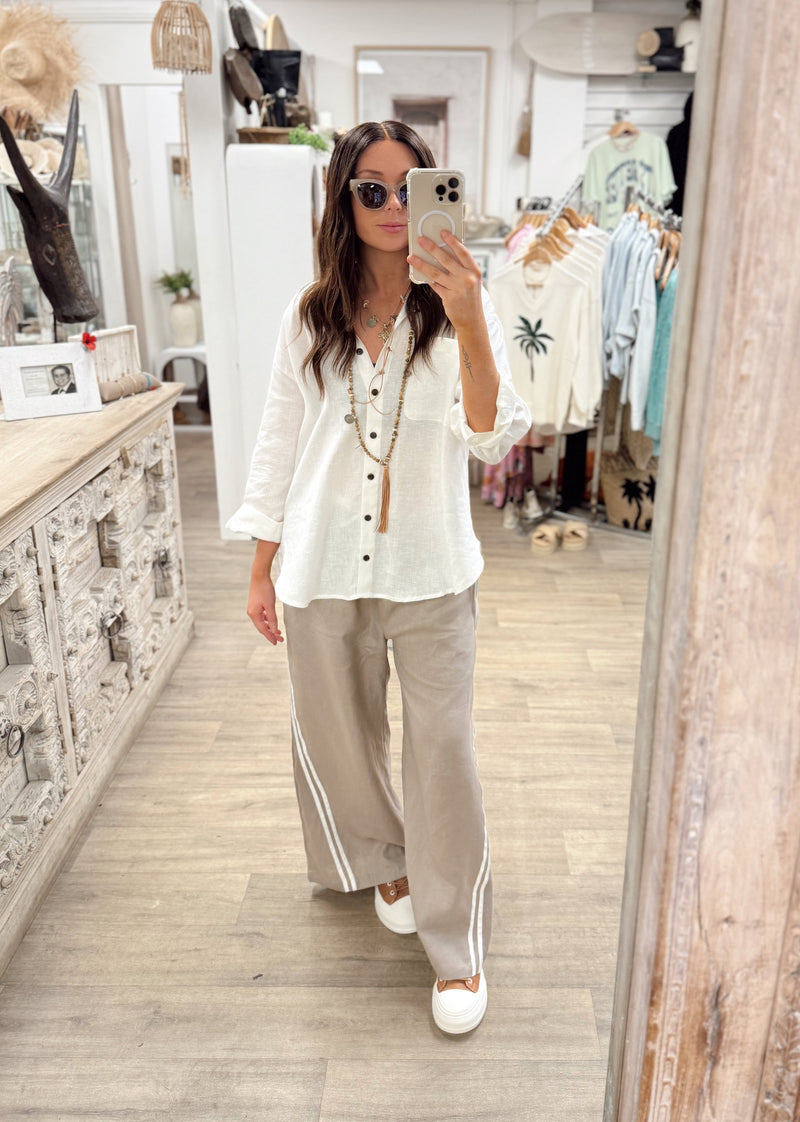Leilani Linen Shirt - White