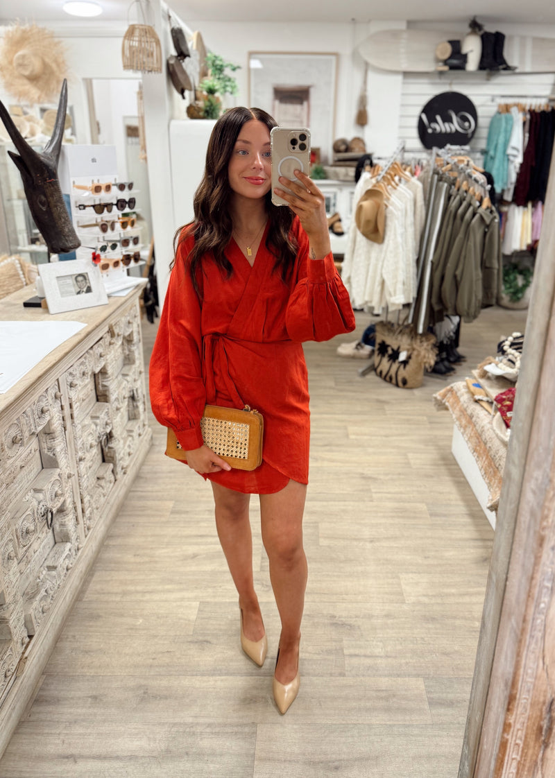 Porto Wrap Dress - Chilli