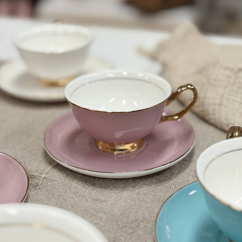 Lavender Teacup and Saucer