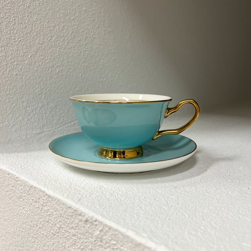 Pale Blue Teacup and Saucer