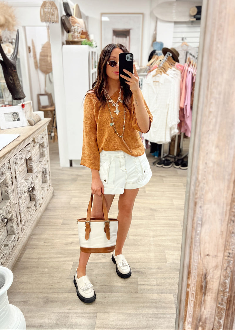 Estelle Woven Top - Cinnamon