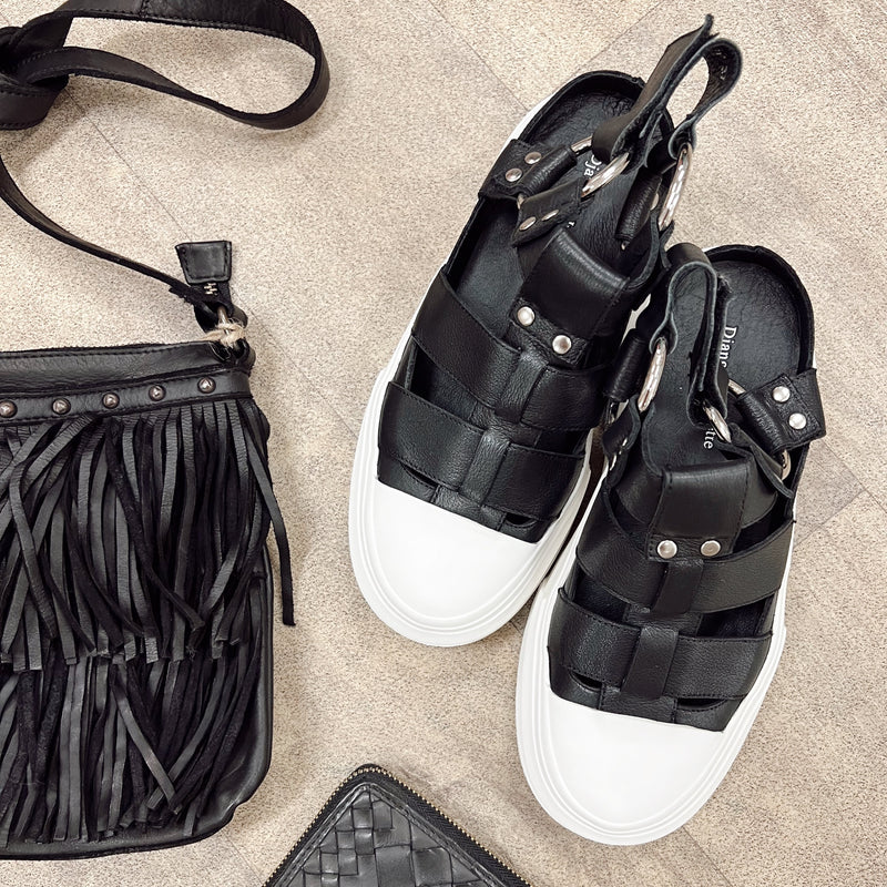 Akash Leather Sandal - Black
