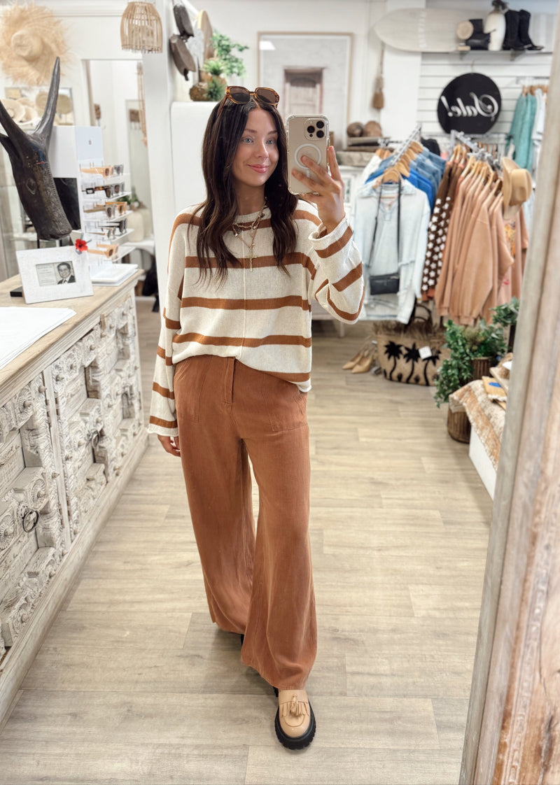 Ivy Knit Jumper - Terracotta Stripe