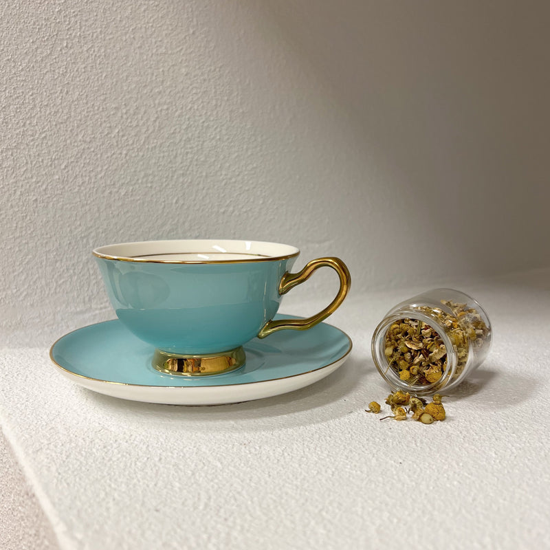 Pale Blue Teacup and Saucer