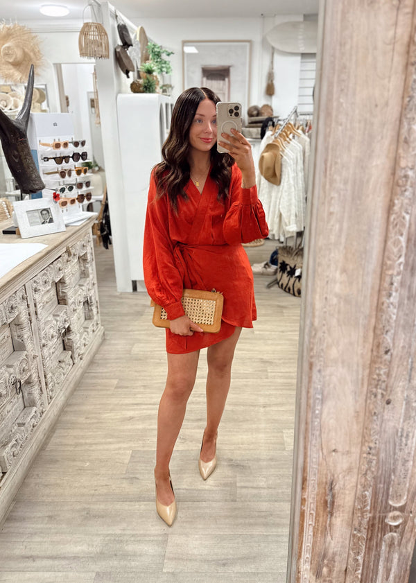 Porto Wrap Dress - Chilli
