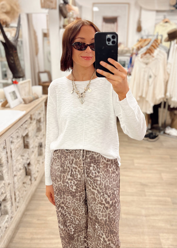 Sacha Knit Top - White