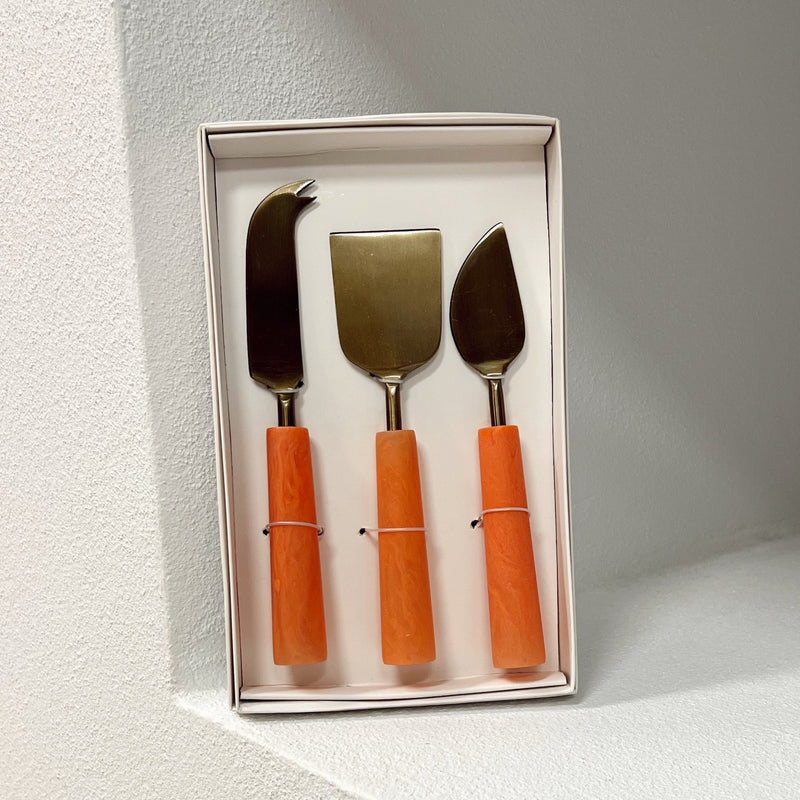 Cheese Knife Set - Orange