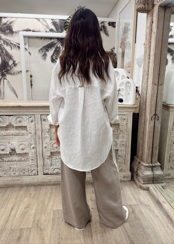 Leilani Linen Shirt - White