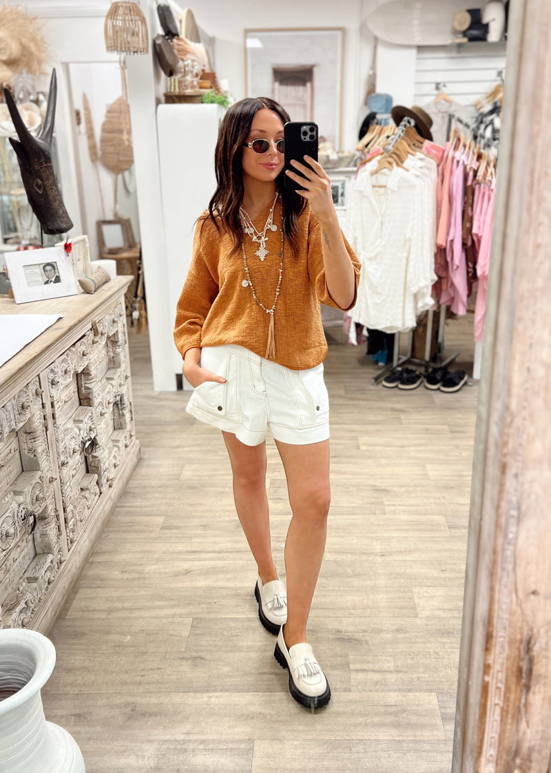 Estelle Woven Top - Cinnamon