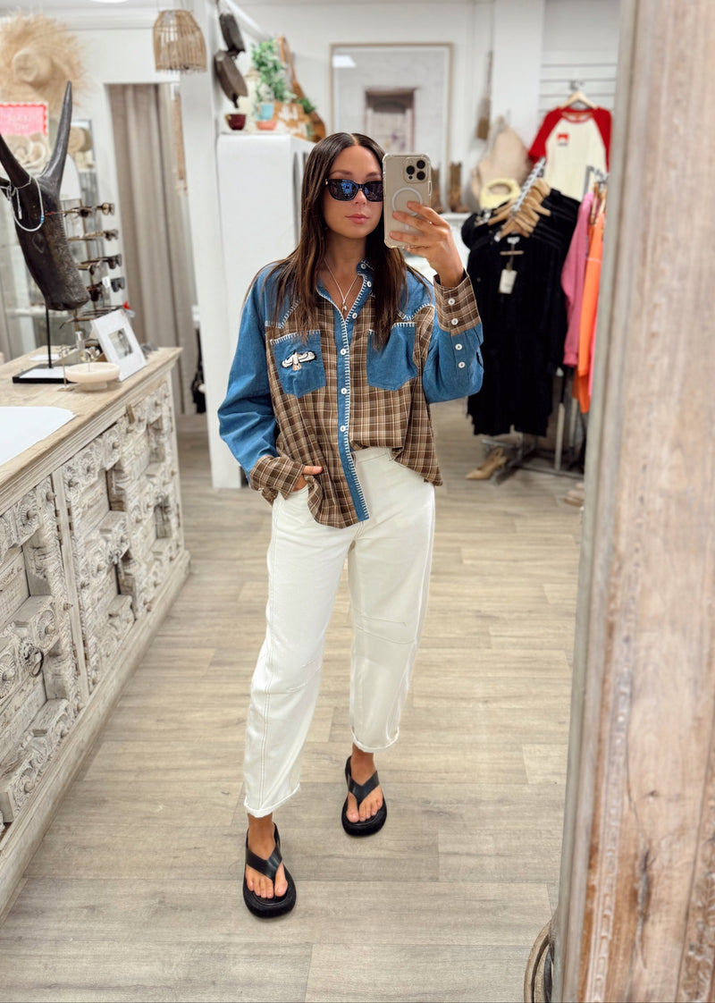 Cream Barrel Jeans