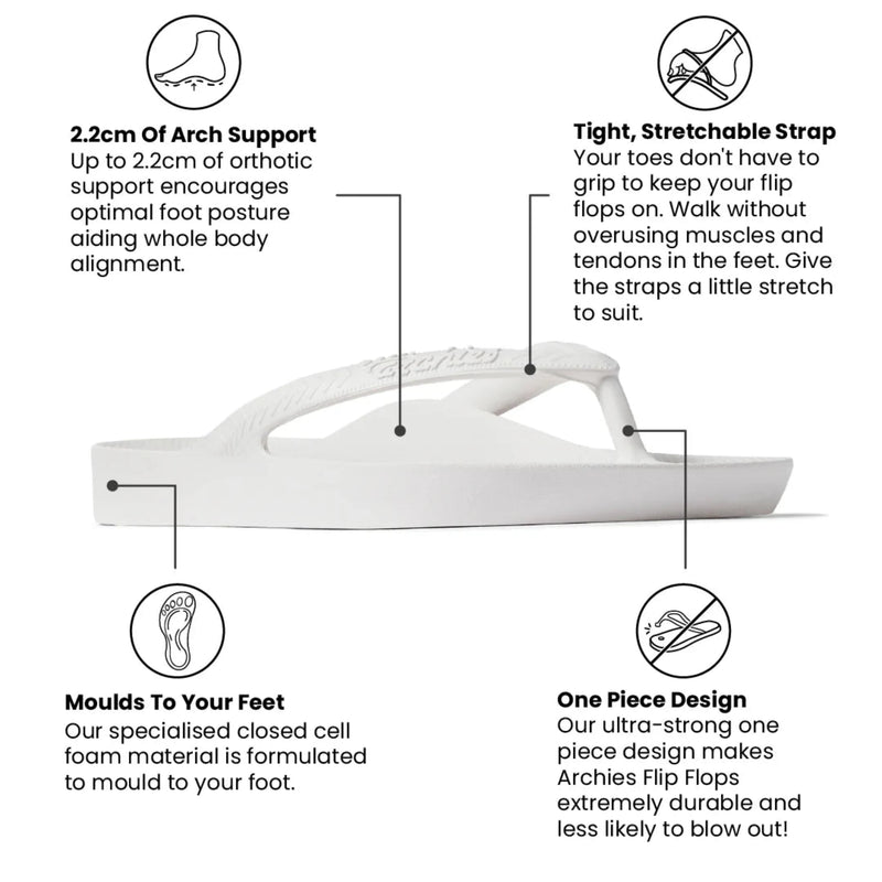 Arch Support Thongs - White