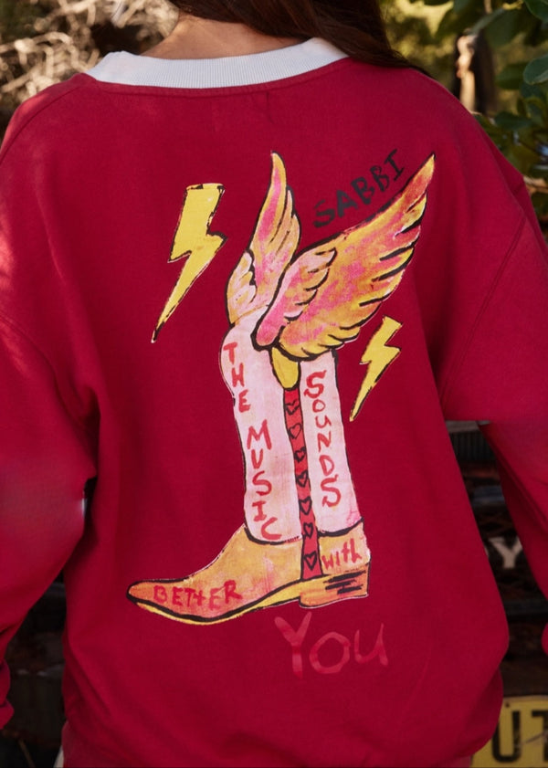 The Born Original Sweat - Maroon & Sky