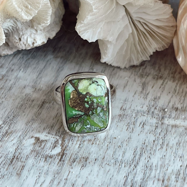 Green Copper Turquoise Ring (R)