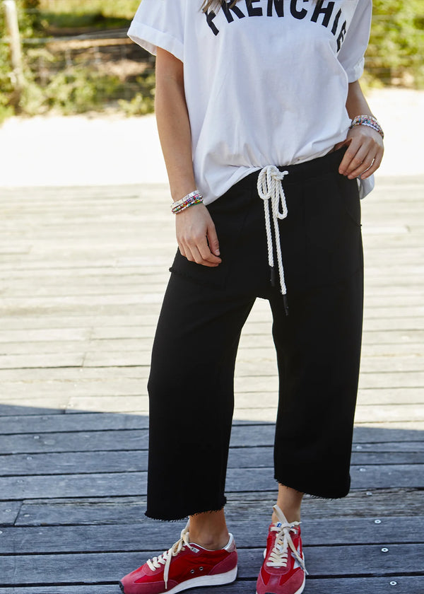 Frenchie Crop Trank Pant - Black