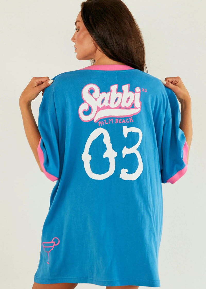 The Very Oversized Green Flag Tee - Pink/Blue