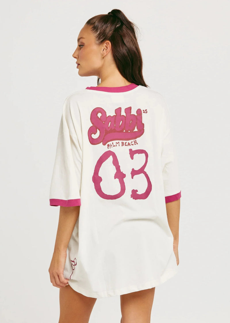 The Very Oversized Green Flag Tee - Pink/Off White