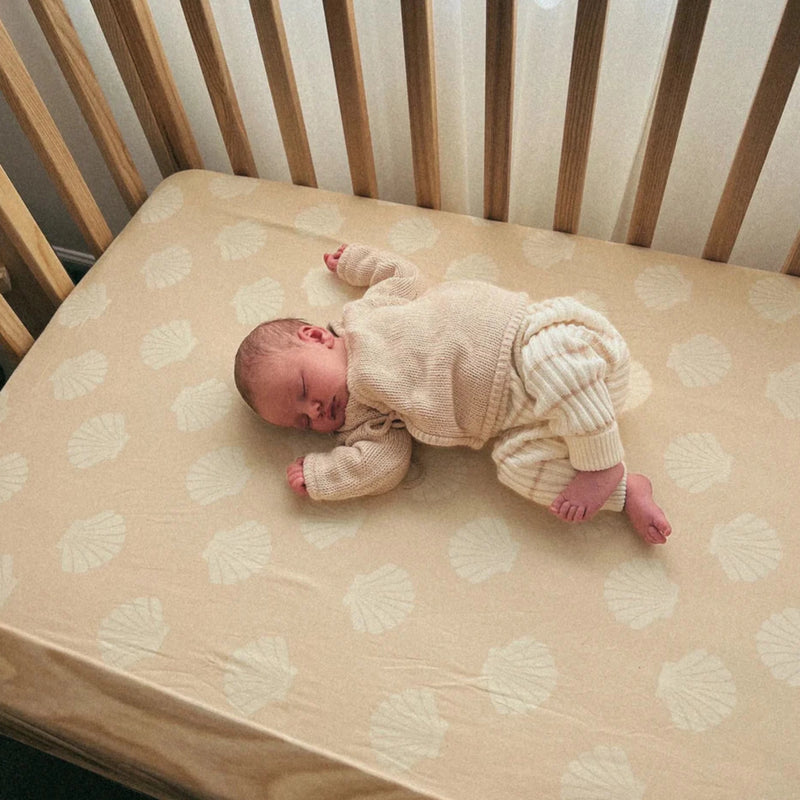 Koko Shell Fitted Cot Sheet - Sand