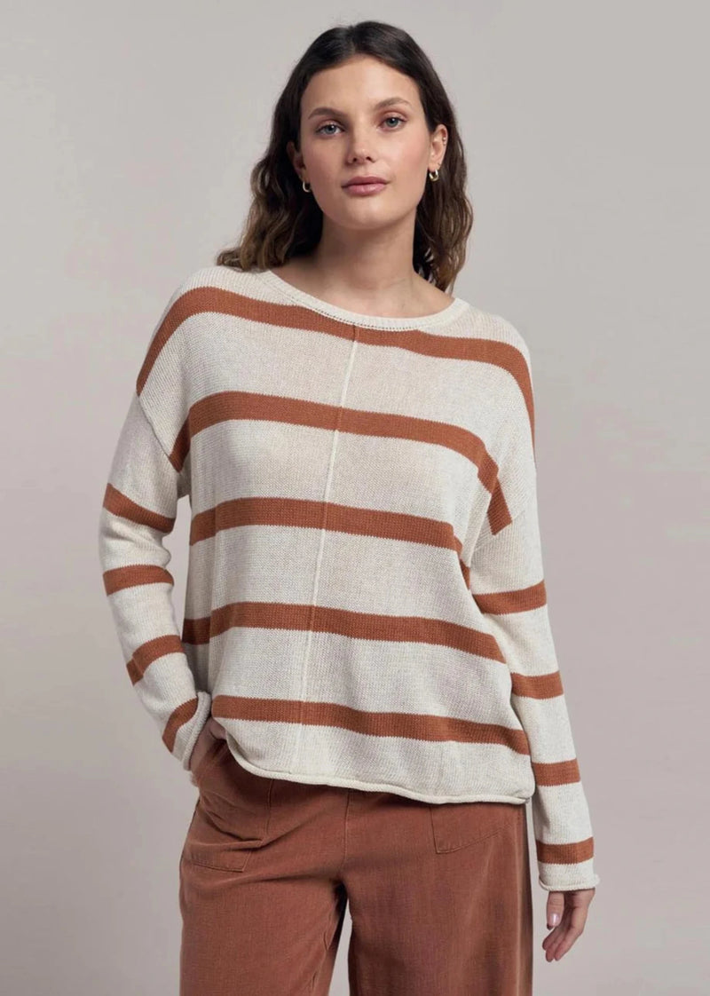 Ivy Knit Jumper - Terracotta Stripe