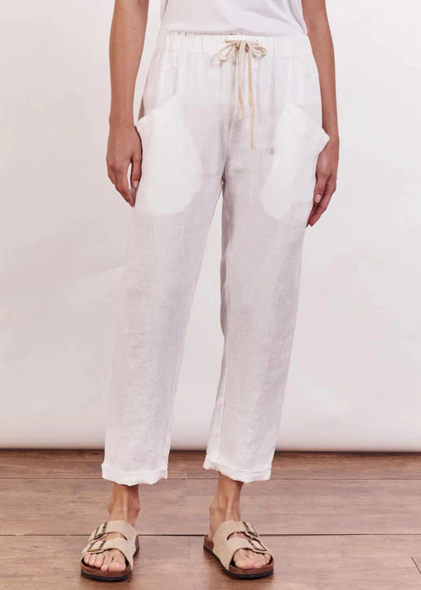 Luxe Linen Pants - White